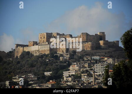 Krak des Chevaliers Cruisaders Fort Vista generale Foto Stock