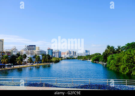 Indian Creek Skyline, Miami Beach Florida Foto Stock