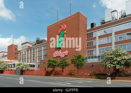 Il Kellogg's factory si trova su Barton Dock Road tra le aree di Stretford e Trafford Park in Greater Manchester, UK. Foto Stock