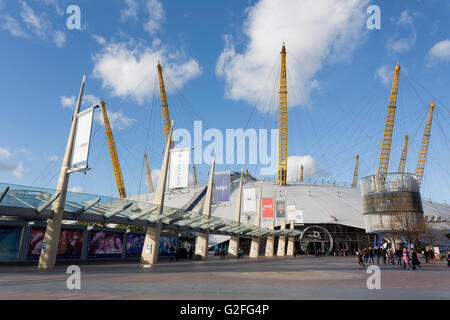 Vista dell'Arena O2 o Millennium Dome a Greenwich, Londra Foto Stock