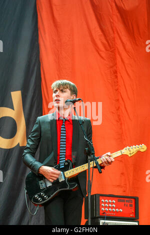 Franz Ferdinand effettuando al Festival della lettura 2004, Reading, in Inghilterra, Regno Unito. Foto Stock