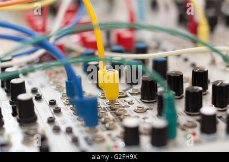 Sintetizzatore analogico - synth modulare system Foto Stock