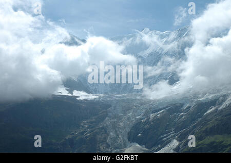 Ghiacciaio (Unterer Grindelwaldgletscher) in valle vicino a Grindelwald nelle Alpi in Svizzera Foto Stock