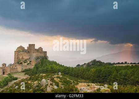 Il castello di Loarre, Huesca, Spagna. Pre-Pyrenees di Aragona. Foto Stock