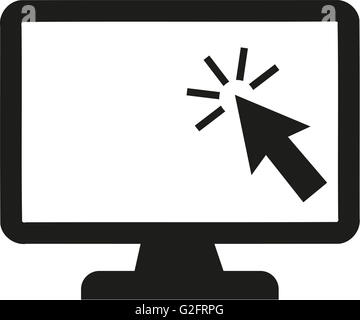 Il monitor di un computer con il mouse Foto Stock