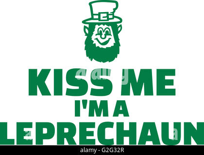 Kiss me sto un testo leprechaun Foto Stock