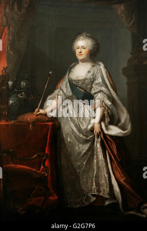 Ritratto dell'imperatrice Caterina II il Grande (1729-1796). Da Johann Baptist Lampi I (1751-1830). 1794. Olio su tela. Lo stato Museo Hermitage. San Pietroburgo. La Russia.