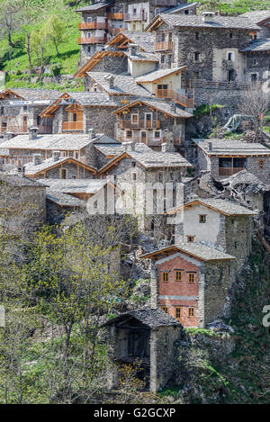 Borgata Valliera, il Castelmagno, Piemonte, Italia Foto Stock