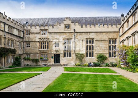 OXFORD CITY prati del Jesus College Foto Stock