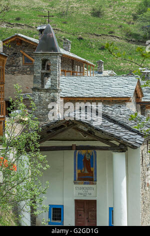 Borgata Valliera, il Castelmagno, Piemonte, Italia Foto Stock