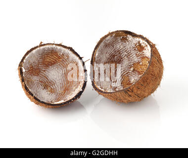 Vuoto di gusci di noce di cocco Foto Stock