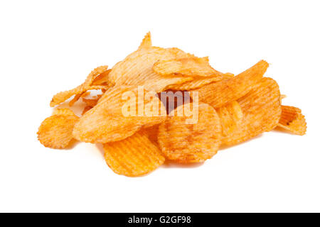 Potato Chips palo isolata su sfondo bianco Foto Stock