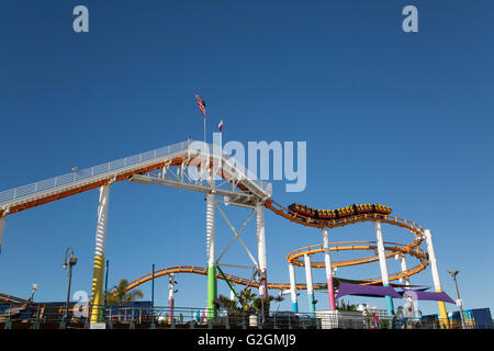 Rolller Coaster, Pacific Park, Santa Monica, California, Stati Uniti d'America Foto Stock