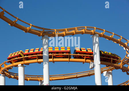 Rolller Coaster, Pacific Park, Santa Monica, California, Stati Uniti d'America Foto Stock