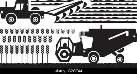 Macchine agricole farm - illustrazione vettoriale Illustrazione Vettoriale