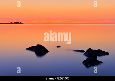 Il Lago Winnipeg all'alba Gimli Manitoba Canada Foto Stock