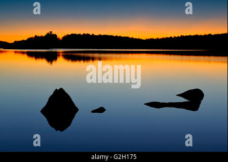 Tramonto sul lago Paudash Paudash Lago Ontario Canada Foto Stock