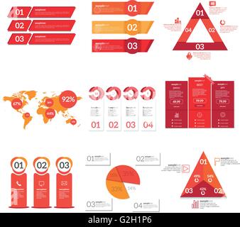 Infographics set grande illustrazione vettoriale. può essere utilizzato per il layout di flusso di lavoro, banner, diagramma, il numero delle opzioni, step up opzioni, web Illustrazione Vettoriale