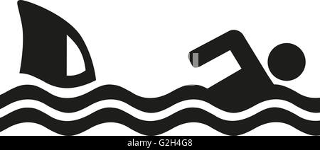 Squalo attacca il pittogramma Foto Stock