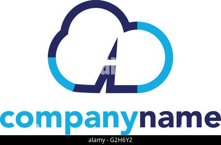 La tecnologia cloud vettore logo del modello di progettazione Illustrazione Vettoriale