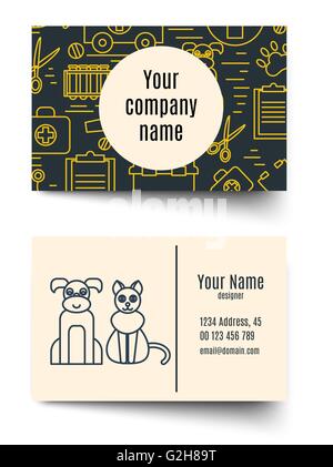 Pet veterinaria Sanità Animale medicina business card Illustrazione Vettoriale