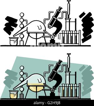 La scienza chimica impostato Illustrazione Vettoriale
