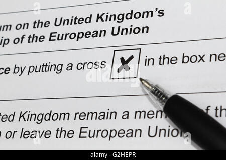 Epsom Surrey, Inghilterra, Regno Unito. Il 30 maggio 2016. Il voto postale per il referendum sul Regno Unito l'adesione all'Unione europea è stata consegnata oggi, prima del giorno della consultazione elettorale il 23 giugno. Foto Stock