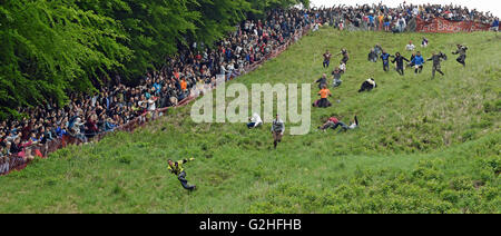 Gloucester, Regno Unito. Il 30 maggio 2016. Formaggio annuale evento di rotolamento a Coopers Hill Gloucestershire Data 30/05/2016 Ref: Credito: charlie bryan/Alamy Live News Foto Stock