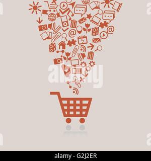 Carrello spesa concept Illustrazione Vettoriale