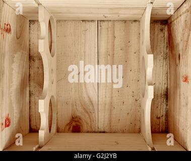 Un altro studio vicino fino del legno di un vino scatola Foto Stock