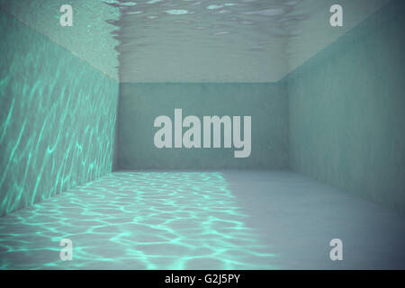 Piscina sottacqua con luce solare, l'effetto della soda caustica. 3d illustrazione Foto Stock
