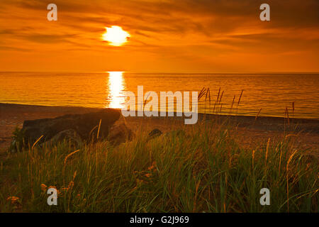 Tramonto sul golfo di San Lorenzo a Cape Nreton piacevole Bay Nova Scotia Canada Foto Stock