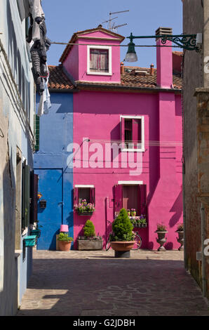Burano case dipinte Foto Stock