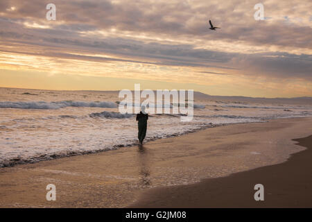 Il pescatore,Monterey Bay,California , Stati Uniti Foto Stock