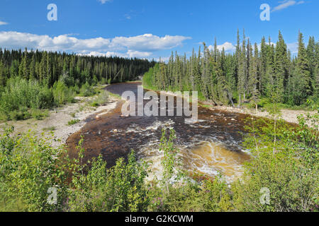 Fiume Redknife Mackenzie Autostrada Northwest Territories Canada Foto Stock