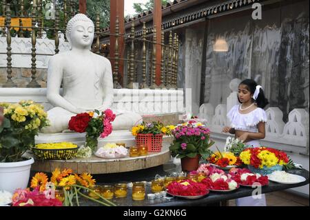 Milano, Italia, Tempio buddista Lankaramaya, il sito di riferimento per le comunità di immigrati provenienti dallo Sri Lanka Foto Stock