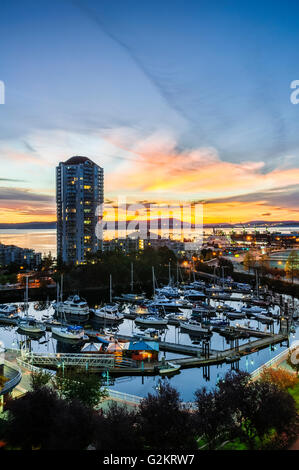 Il lungomare del porto e marina di Nanaimo nella British Columbia Foto Stock