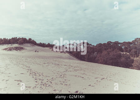 Vista della Baia di Arcachon e la duna del Pyla, Aquitaine, Francia Foto Stock