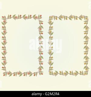 Vector vintage doodle fiori cornice quadrata per il testo Illustrazione Vettoriale