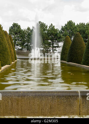 I visitatori a piedi attraverso e godetevi le molte diverse visualizzazioni del fiore a giardini Keukenhof lisse, Paesi Bassi. Foto Stock