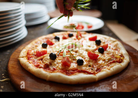 Gustosa pizza Foto Stock