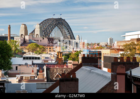 Sydney 'rocce' con l'Harbour Bridge. Foto Stock