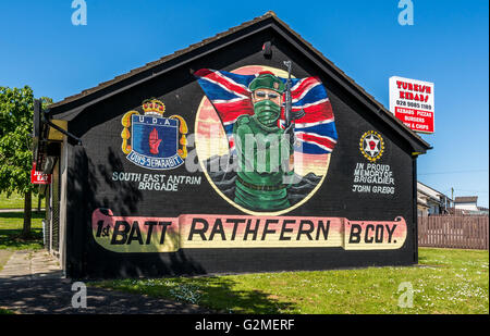 UDA UFF murale in area Rathfern. Foto Stock