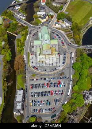 Vista aerea, Cattedrale di Galway, Cattedrale di Galway e Galway, Galway, County Clare, Galway, Irlanda, Europa, vista aerea, Foto Stock