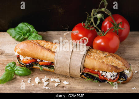 Vegetariano baguette Foto Stock