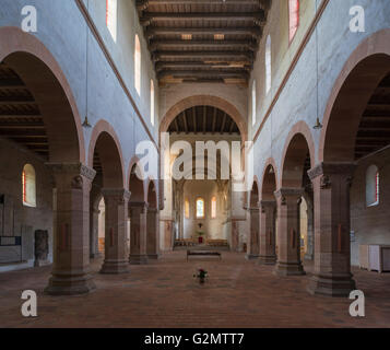 Chiesa Collegiata di San Pietro del XII secolo, romanico, interni Kloster Petersberg a Halle an der Saale Foto Stock