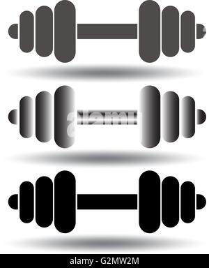 Barbell icona impostare Illustrazione Vettoriale