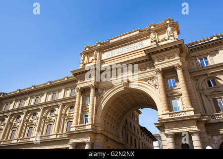 Arco di Trionfo, Piazza Della Repubblica, Firenze, Toscana, Italia Foto Stock