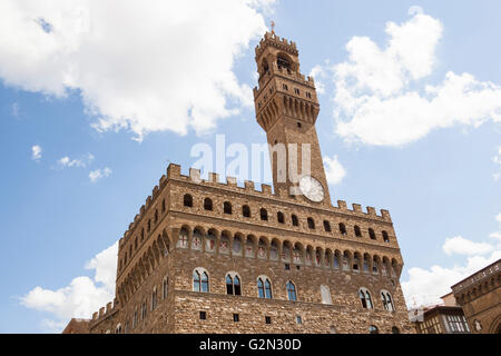 Palazzo Vecchio e Piazza della Signoria, Firenze, Toscana, Italia Foto Stock