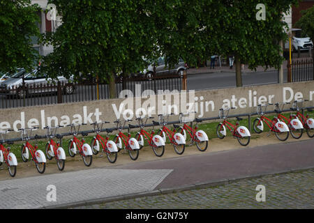 Velo Anversa, noleggio bici, schema di Anversa in Belgio Foto Stock